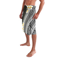 Tahiti Plumeria Tribal Pattern Lavalava Wave Style Black LT05 - Polynesian Pride