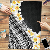Tahiti Plumeria Tribal Pattern Puzzle Wave Style Black LT05 Black - Polynesian Pride