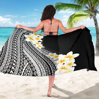Tahiti Plumeria Tribal Pattern Sarong Wave Style Black LT05 - Polynesian Pride