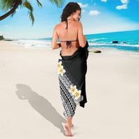 Tahiti Plumeria Tribal Pattern Sarong Wave Style Black LT05 - Polynesian Pride