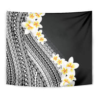 Tahiti Plumeria Tribal Pattern Tapestry Wave Style Black LT05 - Polynesian Pride