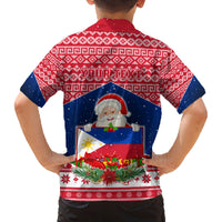 Personalised Philippines Christmas Family Matching Off Shoulder Maxi Dress and Hawaiian Shirt Filipino Parol Maligayang Pasko LT05 - Polynesian Pride