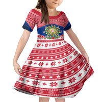 Personalised Philippines Christmas Kid Short Sleeve Dress Filipino Parol Maligayang Pasko LT05 KID Red - Polynesian Pride