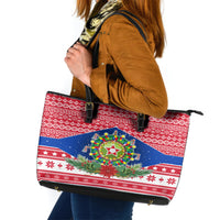 Philippines Christmas Leather Tote Bag Filipino Parol Maligayang Pasko LT05 Red - Polynesian Pride
