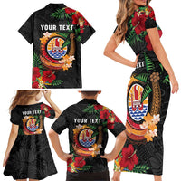 Personalised French Polynesia Outrigger Canoe Race Family Matching Short Sleeve Bodycon Dress and Hawaiian Shirt Tropical Vibe LT05 - Polynesian Pride