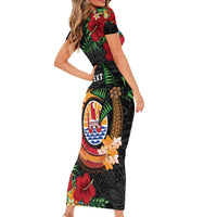 Personalised French Polynesia Outrigger Canoe Race Family Matching Short Sleeve Bodycon Dress and Hawaiian Shirt Tropical Vibe LT05 - Polynesian Pride