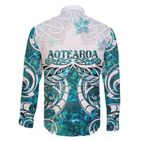 New Zealand Aotearoa Kia Ora Family Matching Short Sleeve Bodycon Dress and Hawaiian Shirt Paua Shell Maori Silver Fern LT05 - Polynesian Pride