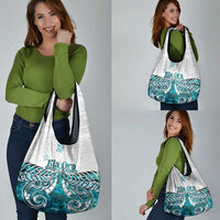 New Zealand Aotearoa Kia Ora Grocery Bag Paua Shell Maori Silver Fern
