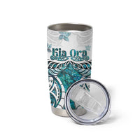 New Zealand Aotearoa Kia Ora Tumbler Cup Paua Shell Maori Silver Fern LT05 - Polynesian Pride