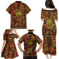 New Zealand Tamanuitera The Sun Family Matching Puletasi and Hawaiian Shirt Maori Pattern LT05 - Polynesian Pride