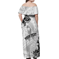 Personalised Polynesia Brain Cancer Off Shoulder Maxi Dress No One Fights Alone