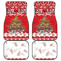 Personalised New Zealand Christmas In July Car Mats Maori Kiwi Xmas Tree - Red LT05 - Polynesian Pride