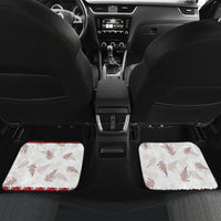 Personalised New Zealand Christmas In July Car Mats Maori Kiwi Xmas Tree - Red LT05 Set 2pcs - Back Red - Polynesian Pride