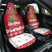 New Zealand Christmas In July Car Seat Cover Maori Kiwi Xmas Tree - Red LT05 One Size Red - Polynesian Pride