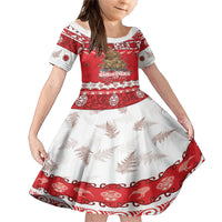 Personalised New Zealand Christmas In July Family Matching Mermaid Dress and Hawaiian Shirt Maori Kiwi Xmas Tree - Red LT05 Daughter's Dress Red - Polynesian Pride