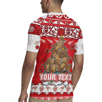 Personalised New Zealand Christmas In July Rugby Jersey Maori Kiwi Xmas Tree - Red LT05 - Polynesian Pride