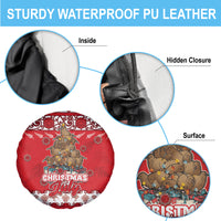 New Zealand Christmas In July Spare Tire Cover Maori Kiwi Xmas Tree - Red LT05 - Polynesian Pride
