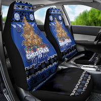 New Zealand July Christmas Car Seat Cover Maori Kiwi Xmas Tree - Blue LT05 - Polynesian Pride