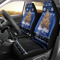 New Zealand July Christmas Car Seat Cover Maori Kiwi Xmas Tree - Blue LT05 - Polynesian Pride