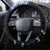 New Zealand July Christmas Steering Wheel Cover Maori Kiwi Xmas Tree - Blue LT05 - Polynesian Pride