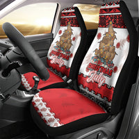 New Zealand July Christmas Car Seat Cover Maori Kiwi Xmas Tree - White LT05 - Polynesian Pride