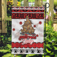 New Zealand July Christmas Garden Flag Maori Kiwi Xmas Tree - White