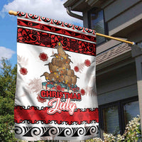 New Zealand July Christmas Garden Flag Maori Kiwi Xmas Tree - White
