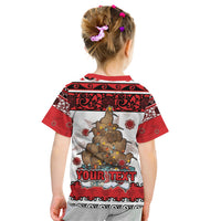 Personalised New Zealand July Christmas Kid T Shirt Maori Kiwi Xmas Tree - White LT05 - Polynesian Pride