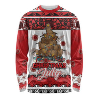 Personalised New Zealand July Christmas Long Sleeve Shirt Maori Kiwi Xmas Tree - White LT05 Unisex White - Polynesian Pride