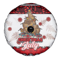 New Zealand July Christmas Spare Tire Cover Maori Kiwi Xmas Tree - White LT05 - Polynesian Pride