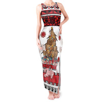 Personalised New Zealand July Christmas Tank Maxi Dress Maori Kiwi Xmas Tree - White LT05 Women White - Polynesian Pride