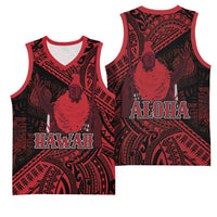 Hawaii King Kamehameha Basketball Jersey With Hawaiian Ipu Motifs Red Version