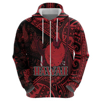 Hawaii King Kamehameha Hoodie With Hawaiian Ipu Motifs Red Version
