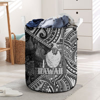 Hawaii King Kamehameha Laundry Basket With Hawaiian Ipu Motifs Black Version