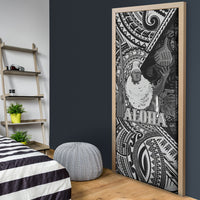 Hawaii King Kamehameha Door Cover With Hawaiian Ipu Motifs Black Version