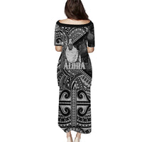 Hawaii King Kamehameha Family Matching Puletasi and Hawaiian Shirt With Hawaiian Ipu Motifs Black Version LT05 - Polynesian Pride