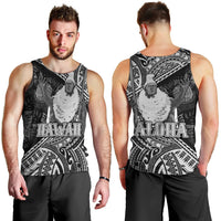 Hawaii King Kamehameha Men Tank Top With Hawaiian Ipu Motifs Black Version