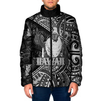 Hawaii King Kamehameha Padded Jacket With Hawaiian Ipu Motifs Black Version