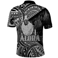 Hawaii King Kamehameha Polo Shirt With Hawaiian Ipu Motifs Black Version