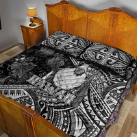 Hawaii King Kamehameha Quilt Bed Set With Hawaiian Ipu Motifs Black Version