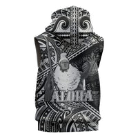 Hawaii King Kamehameha Sleeveless Hoodie With Hawaiian Ipu Motifs Black Version