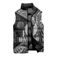 Hawaii King Kamehameha Sleeveless Puffer Jacket With Hawaiian Ipu Motifs Black Version