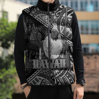 Hawaii King Kamehameha Sleeveless Puffer Jacket With Hawaiian Ipu Motifs Black Version
