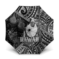 Hawaii King Kamehameha Umbrella With Hawaiian Ipu Motifs Black Version