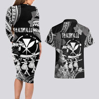 Hawaii Beautiful Hula Dancers Couples Matching Long Sleeve Bodycon Dress and Hawaiian Shirt With Ipu Keke And Pahu Drum LT05 - Polynesian Pride