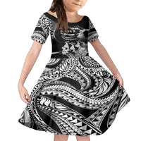 Hawaii Beautiful Hula Dancers Family Matching Tank Maxi Dress and Hawaiian Shirt With Ipu Keke And Pahu Drum LT05 Daughter's Dress Black - Polynesian Pride