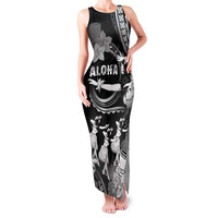 Hawaii Beautiful Hula Dancers Family Matching Tank Maxi Dress and Hawaiian Shirt With Ipu Keke And Pahu Drum LT05 Mom's Dress Black - Polynesian Pride