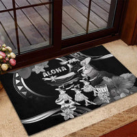 Hawaii Beautiful Hula Dancers Rubber Doormat With Ipu Keke And Pahu Drum