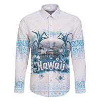 Hawaii Sugar Plantation Family Matching Puletasi and Hawaiian Shirt With Hawaiian Tapa Pattern LT05 Dad's Shirt - Long Sleeve White - Polynesian Pride