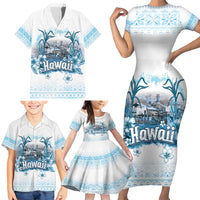 Hawaii Sugar Plantation Family Matching Short Sleeve Bodycon Dress and Hawaiian Shirt With Hawaiian Tapa Pattern LT05 - Polynesian Pride